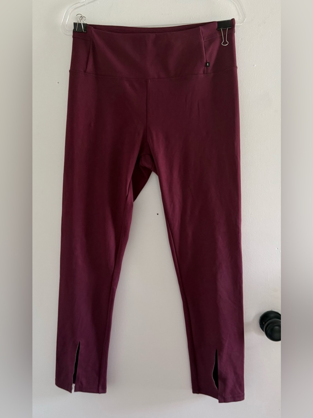 Marika Burgundy High Rise Ankle Slit Leggings Women’s XL